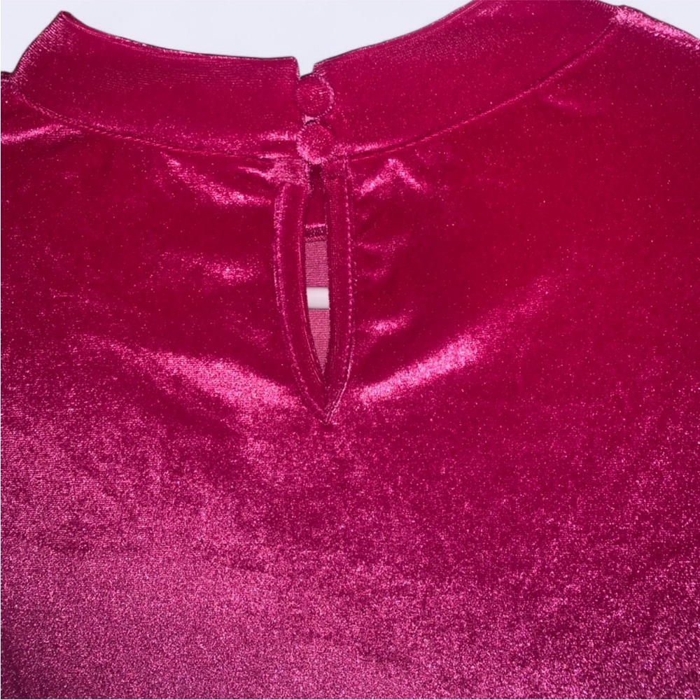 NWT. LA MIEL Fuchsia Velvet Blouse - Picture 5 of 5